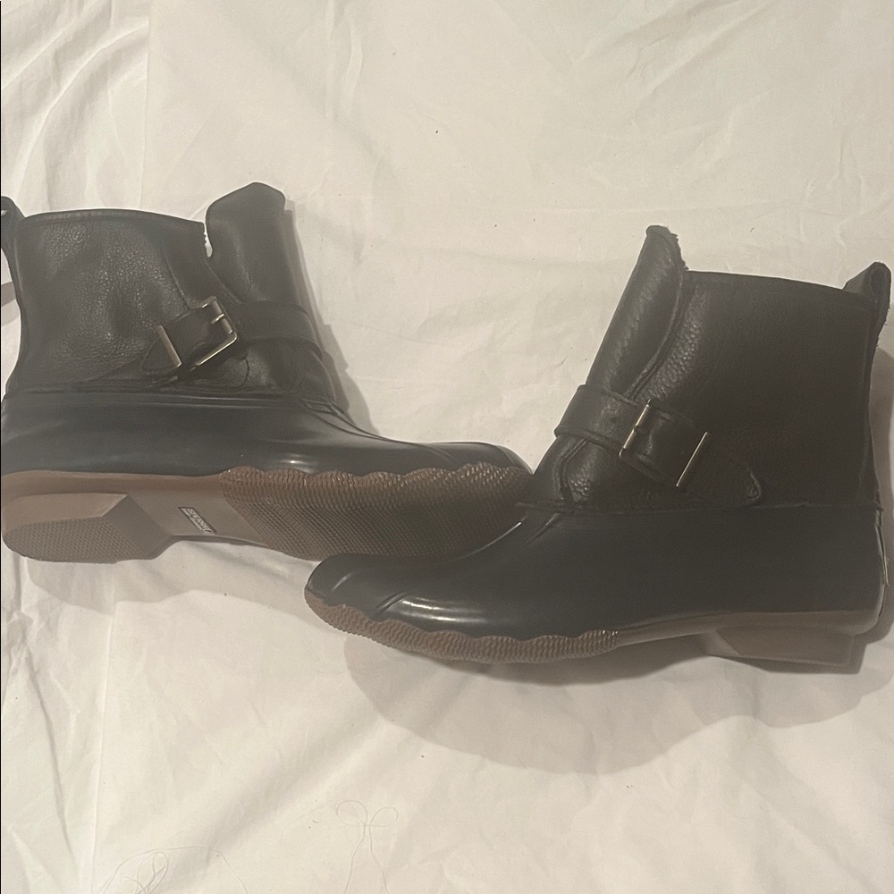 Sperry Topsider BrandNew NIB Women’s NvyBlu Leath&RubWinter Boots Sherling Lined